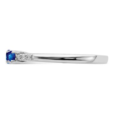 14K White Gold Sapphire & Diamond Graduated Ring – view 5