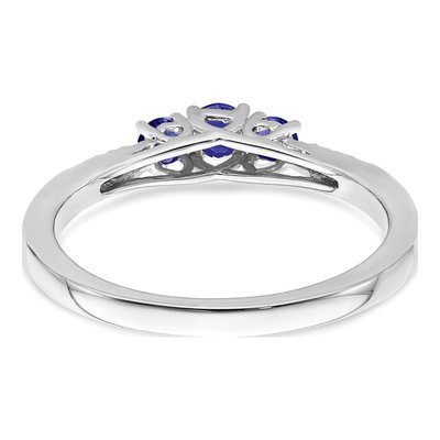 14K White Gold Sapphire & Diamond Graduated Ring – view 7