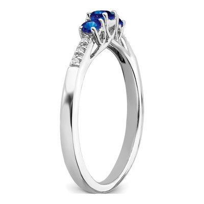 14K White Gold Sapphire & Diamond Graduated Ring – view 8