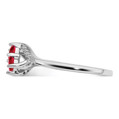 14K White Gold 1/20 ct tw Ruby & Diamond Bypass Ring – view 5