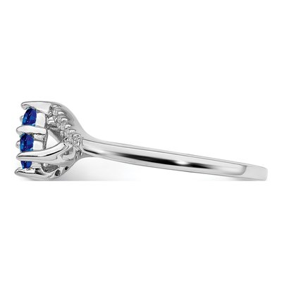 14K White Gold 1/20 ct tw Sapphire & Diamond Bypass Ring – view 4