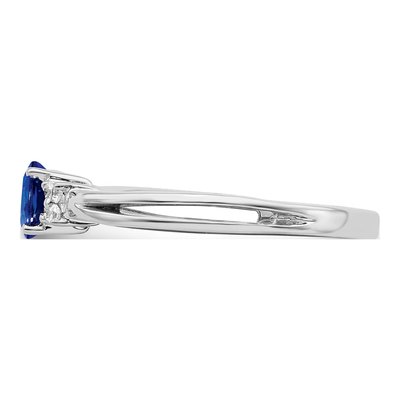14K White Gold 1/15 ct tw Sapphire & Diamond Oval Ring – view 5