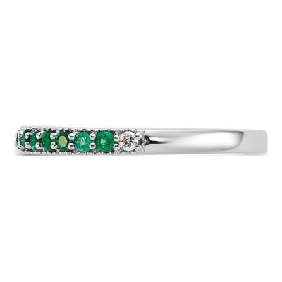 14K White Gold 1/20 ct tw Emerald & Diamond Ring – view 5