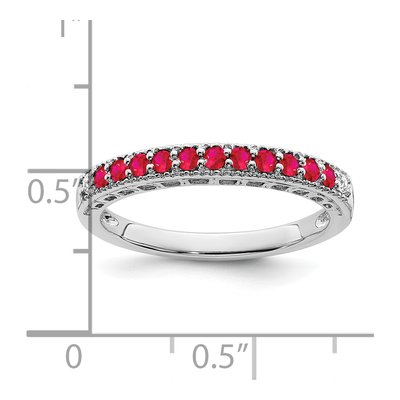 14K White Gold 1/20 ct tw Ruby & Diamond Ring – view 4