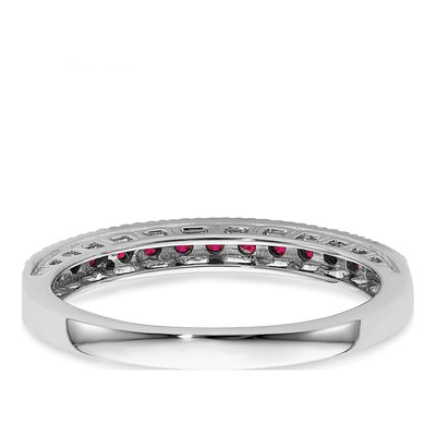 14K White Gold 1/20 ct tw Ruby & Diamond Ring – view 7