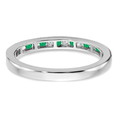 14K White Gold 1/10 ct tw Emerald & Diamond Ring – view 6