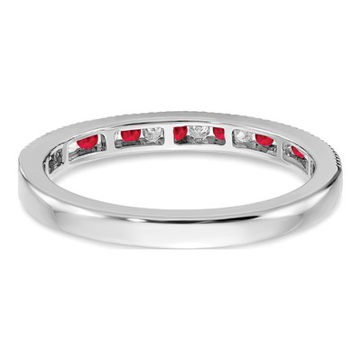 14K White Gold 1/10 ct tw Ruby & Diamond Channel Ring – view 6