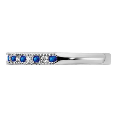 10K White Gold 1/10 ct tw Sapphire Diamond Band – view 3