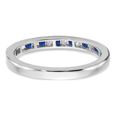 10K White Gold 1/10 ct tw Sapphire Diamond Band – view 5