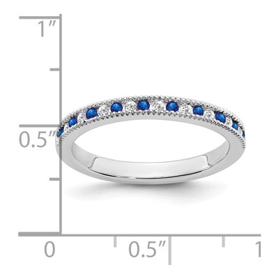 10K White Gold 1/10 ct tw Sapphire Diamond Band – view 6