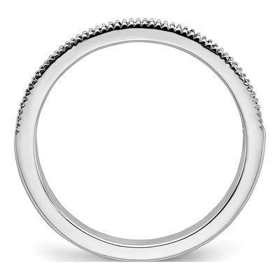 14K White Gold Diamond and Sapphire Wedding Band – view 3