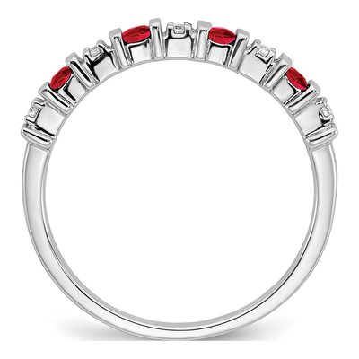14K White Gold 1/20 ct tw Ruby & Diamond Ring – view 2