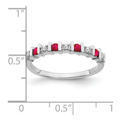14K White Gold 1/20 ct tw Ruby & Diamond Ring – view 3
