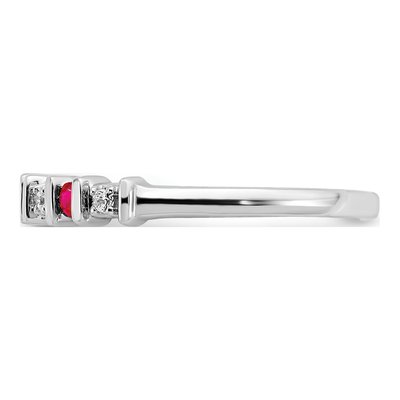 14K White Gold 1/20 ct tw Ruby & Diamond Ring – view 4