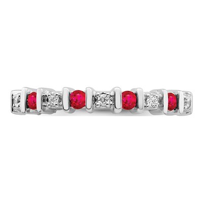 14K White Gold 1/20 ct tw Ruby & Diamond Ring – view 5