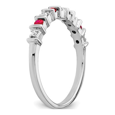 14K White Gold 1/20 ct tw Ruby & Diamond Ring – view 7