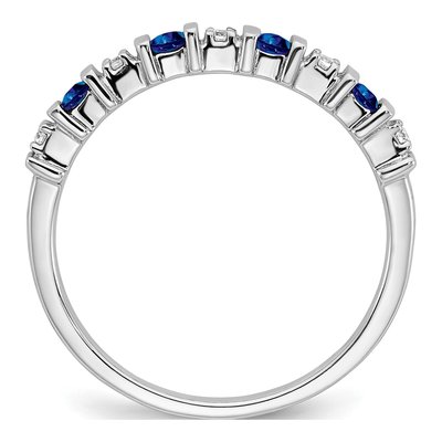 14K White Gold 1/20 ct tw Sapphire & Diamond Tapered Ring – view 2