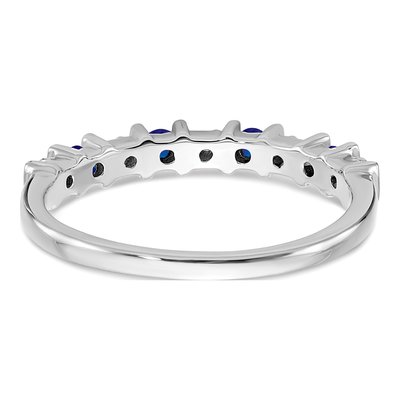 14K White Gold 1/20 ct tw Sapphire & Diamond Tapered Ring – view 6