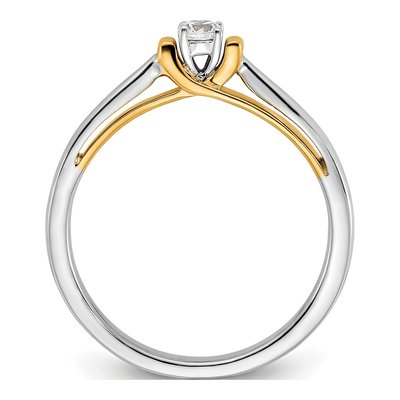14K Two-Tone Gold 1/8 ct tw Lab-Grown Diamond Petite Promise Ring – view 3
