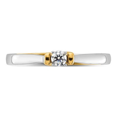 14K Two-Tone Gold 1/8 ct tw Lab-Grown Diamond Petite Promise Ring – view 5
