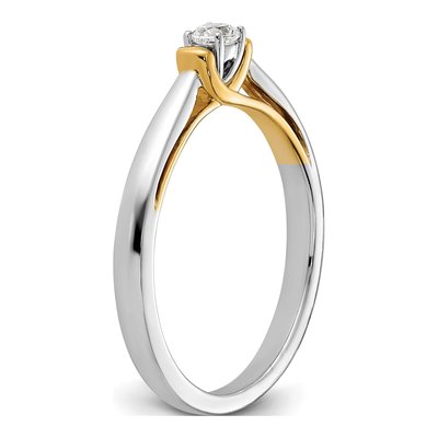 14K Two-Tone Gold 1/8 ct tw Lab-Grown Diamond Petite Promise Ring – view 7