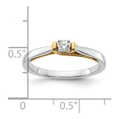 14K Two-Tone Gold 1/8 ct tw Lab-Grown Diamond Petite Promise Ring – view 8