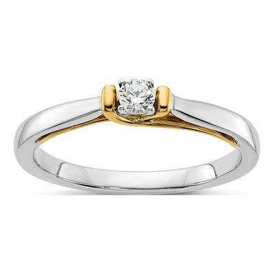 14K Two-Tone Gold 1/8 ct tw Lab-Grown Diamond Petite Promise Ring