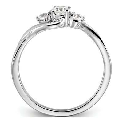 14K White Gold 1/3 ct tw Lab-Grown Diamond Petite Promise Ring – view 3