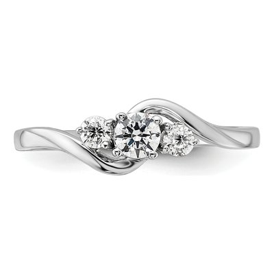 14K White Gold 1/3 ct tw Lab-Grown Diamond Petite Promise Ring – view 5