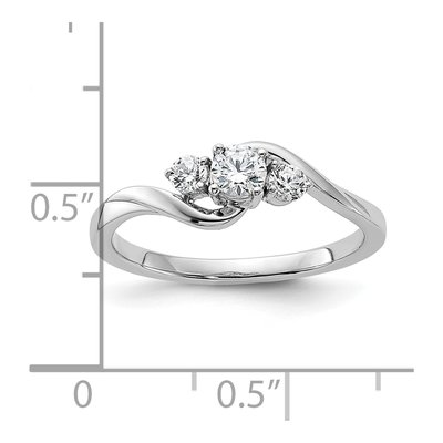 14K White Gold 1/3 ct tw Lab-Grown Diamond Petite Promise Ring – view 8