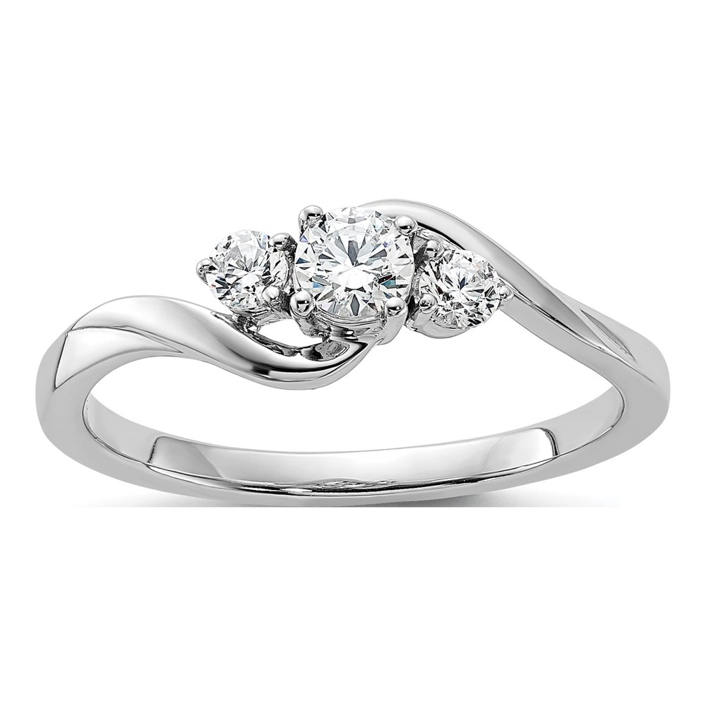 14K White Gold 1/3 ct tw Lab-Grown Diamond Petite Promise Ring