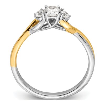 14K Two-Tone Gold 1/3 ct tw Lab-Grown Diamond Engagement Promise Ring – view 3