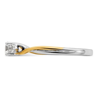 14K Two-Tone Gold 1/3 ct tw Lab-Grown Diamond Engagement Promise Ring – view 4