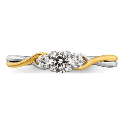 14K Two-Tone Gold 1/3 ct tw Lab-Grown Diamond Engagement Promise Ring – view 5