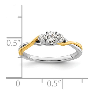 14K Two-Tone Gold 1/3 ct tw Lab-Grown Diamond Engagement Promise Ring – view 8