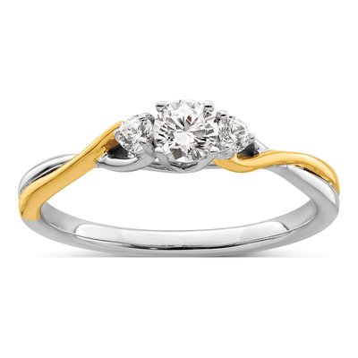 14K Two-Tone Gold 1/3 ct tw Lab-Grown Diamond Engagement Promise Ring