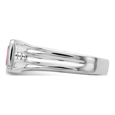 14K White Gold 1/10 ct tw Ruby & Diamond Emerald-Cut Ring – view 5