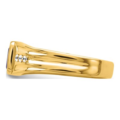 IB Goodman 14K Yellow Gold Sapphire Men's Ring – view 5