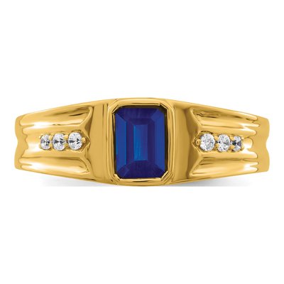 IB Goodman 14K Yellow Gold Sapphire Men's Ring – view 6