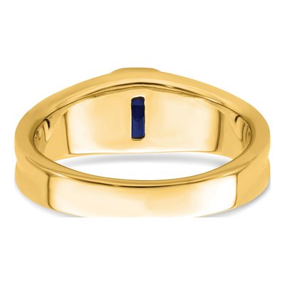 IB Goodman 14K Yellow Gold Sapphire Men's Ring – view 7