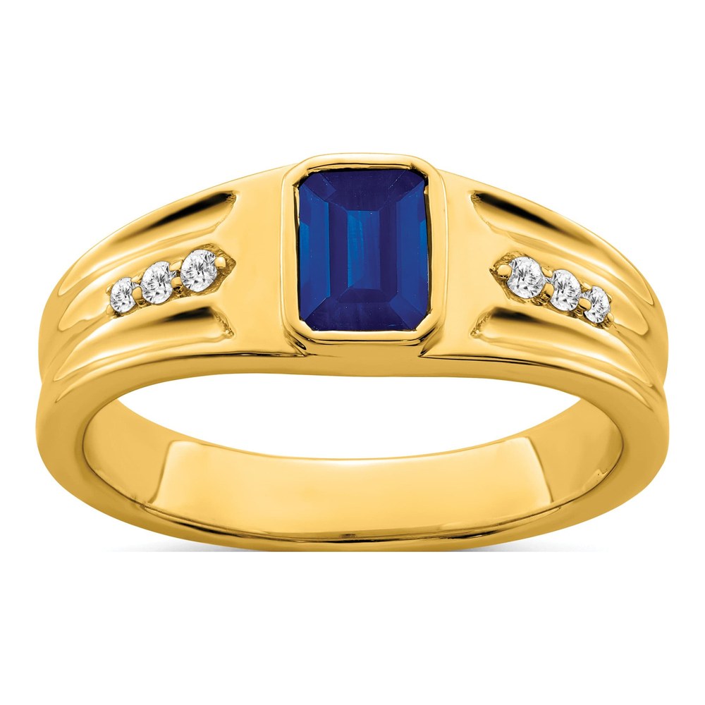 IB Goodman 14K Yellow Gold Sapphire Men's Ring