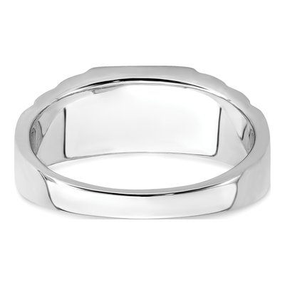 Men's 14K Two-Tone Gold 1/20 ct tw Lab-Created Sapphire & Diamond Square Ring – view 6