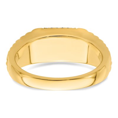 Men's 14K Yellow Gold 1/8 ct tw Ruby & Diamond Square Halo Ring – view 5