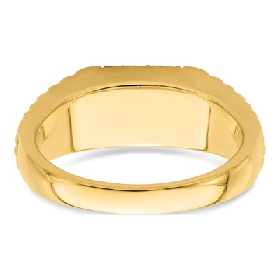 Men's 14K Yellow Gold 1/8 ct tw Lab-Created Sapphire & Diamond Halo Ring – view 6