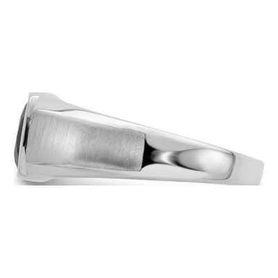 Men's 14K White Gold 1/20 ct tw Onyx & Diamond Cushion Ring – view 5