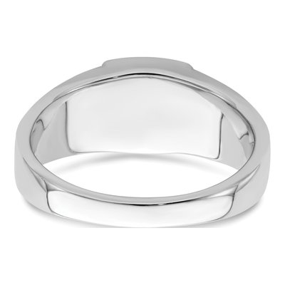 Men's 14K White Gold 1/20 ct tw Onyx & Diamond Cushion Ring – view 7