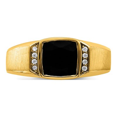 IB Goodman 14K Yellow Gold Men's Onyx Ring – view 6