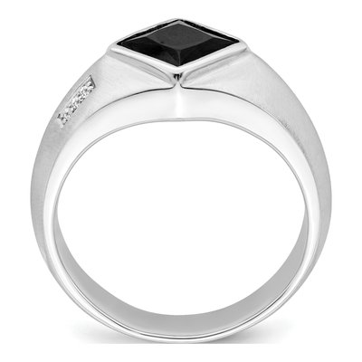 IB Goodman 14k White Gold Onyx & Diamond Men's Ring – view 2