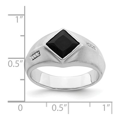 IB Goodman 14k White Gold Onyx & Diamond Men's Ring – view 3