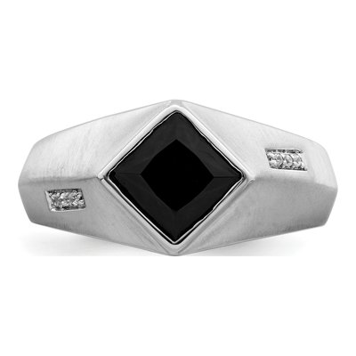 IB Goodman 14k White Gold Onyx & Diamond Men's Ring – view 5